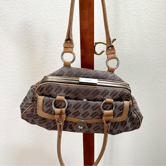 Y2K Vintage Early 2000’s Nine West Brown Shoulder Bag with Silver Knobs - Picture 2 of 8